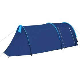 4-Person Camping Tent (Color: Navy Blue/Light Blue)