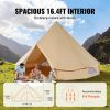 VEVOR Canvas Bell Tent, Waterproof with Stove Jack & Detachable Wall