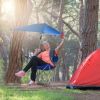 Foldable Beach Chair with Adjustable Canopy, Cup Holder, and Carry Bag