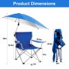 Foldable Beach Chair with Adjustable Canopy, Cup Holder, and Carry Bag