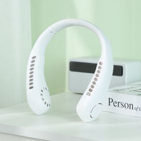 Portable Mini Hanging Handheld Neck Fan (Color: White)