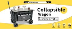 Whitsunday Moko Compact Plus Outdoor Camping Garden Folding collasible Wagon cart with Table Plate