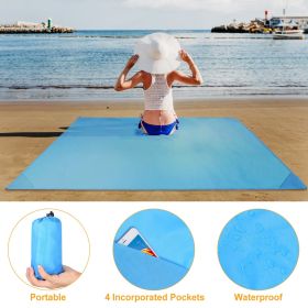 Portable Beach Blanket (Color: Blue)