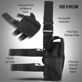 Tactical Drop Leg Thigh Gun Holster (Color: Black)