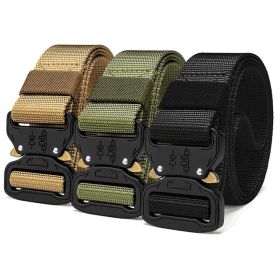 Men's Tactical Belt Riggers Style with Buckle - XG-TB (Color: Khaki)