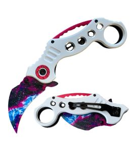 8" Military Karambit Claw Folding Pocket Knife - 2 Color Selection (Color: White)