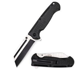 4.6" Closed Cleaver Razor Blade Spring Assist Knife - 2 Color Selection (Color: Black)