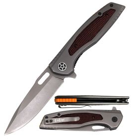 Ball Bearing Titanium Coated Blade Pocket Knife - 2 Color Selection (Color: Grey)