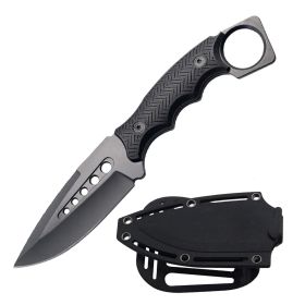 8.5" Fixed Blade Tactical Hunting Knife with ABS Belt Loop - 2 Color Selection (Color: Black)