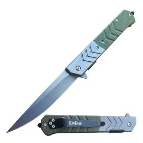 9" Military G10 Handle Tactical Spring Assisted Pocket Knife - 2 Color Selection (Color: Green)