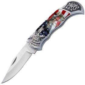 7.25" Wolf Bolster Handle Lockback Folding Pocket Knife in a Gift Box - 2 Design Selection (Design: 15)