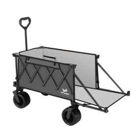 Whitsunday Moko Collapsible Wagon with Tailgate and All-Terrain Wheels (Color: Grey)