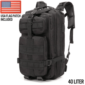 XG-MB30 - Small Tactical Backpack Survival Assault Bag (Color: Black, Size: 40 Liters)