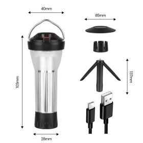 3000mAh Camping Lantern with Magnetic Base (Color: 1 Set Siver)