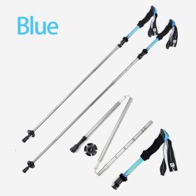 Lightweight 5-section Foldable Trekking Pole (Color: Blue)