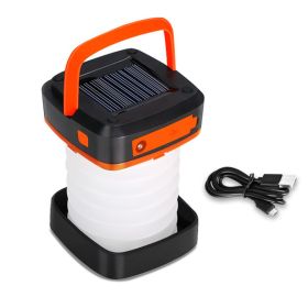 Portable USB Rechargeable Foldable/Retractable Solar Camping Lamp (Color: Orange)