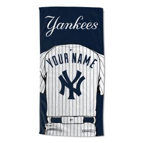 OFFICIAL MLB Jersey Personalized Beach Towel (Team: New York Yankees)