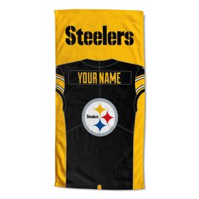 OFFICIAL NFL Jersey Personalized Beach Towel (Team: Pittsburgh Steelers)