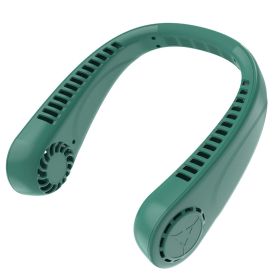 Hands-Free Personal Neck Cooling Hanging Fan (Color: Light Green)