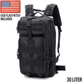 XG-MB30 - Small Tactical Backpack Survival Assault Bag (Color: Black, Size: 30 Liters)