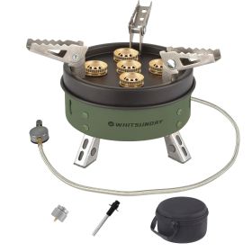 Whitsunday 11000W Camping Stove with 5 Burners (Color: Green)